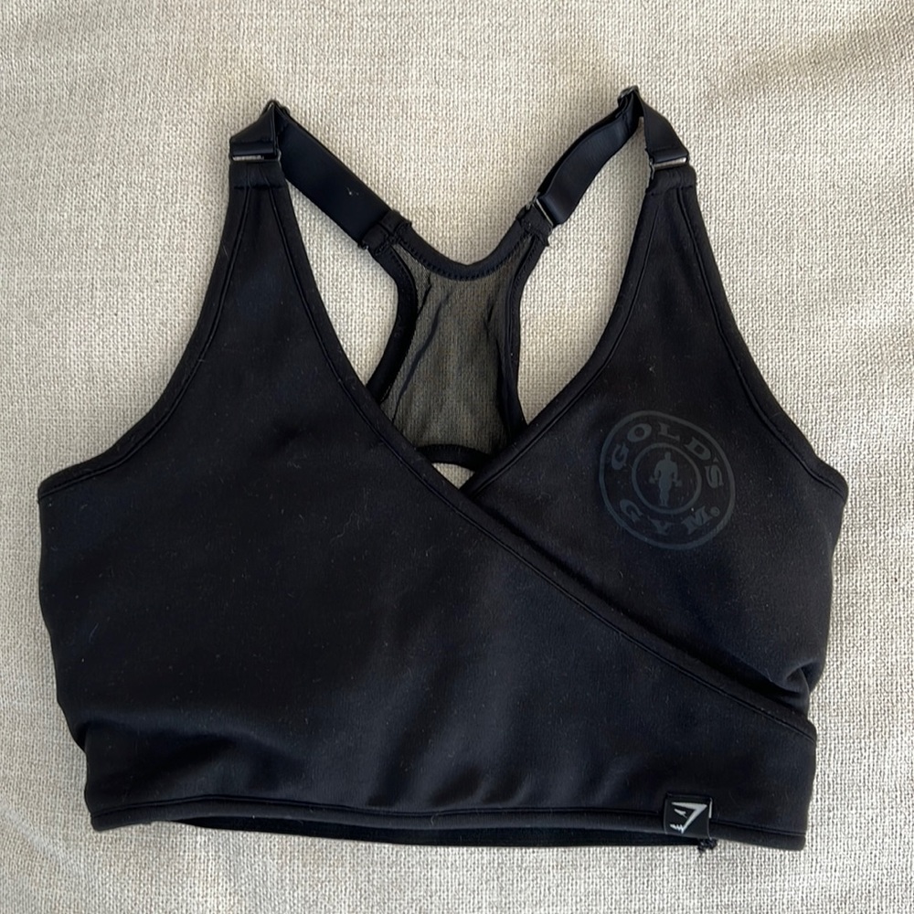 Gymshark x Golds Gym black sports bra L